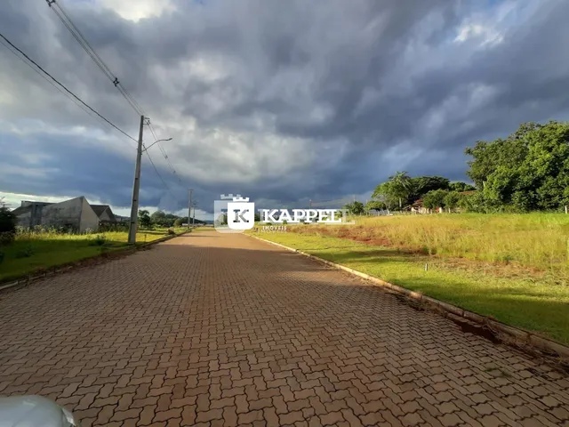 Vista de uma estrada pavimentada com grama verde sob um céu nublado.