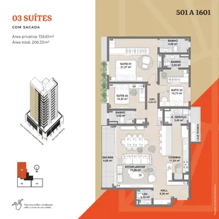 Apartamento com 3 dormitórios, foto 2