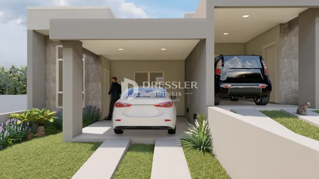 Fachada moderna de uma residência em Lajeado, Brasil.