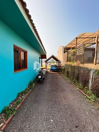 A fachada de uma residência em Lajeado, Brasil.