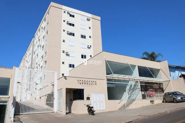 A fachada de um prédio residencial em Lajeado, Brasil.