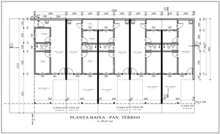 Planta baixa do térreo de uma residência em Lajeado, Brasil.