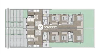 Planta baixa que mostra a distribuição dos cômodos de uma propriedade residencial.