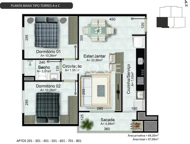 Apartamento com 2 dormitórios, foto 2