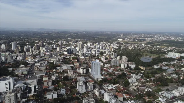 Vista aérea de uma área urbana em Lajeado, Brasil.