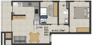 Este é o layout de um apartamento em Lajeado, Brasil.