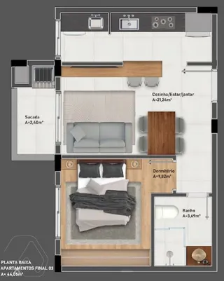Apartamento com 1 dormitório, foto 22