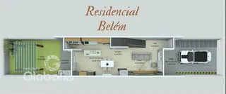 Planta de um imóvel residencial em Belém mostrando a disposição das áreas internas e externas.