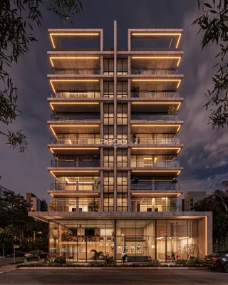 Fachada moderna de um prédio residencial em Lajeado, Brasil.