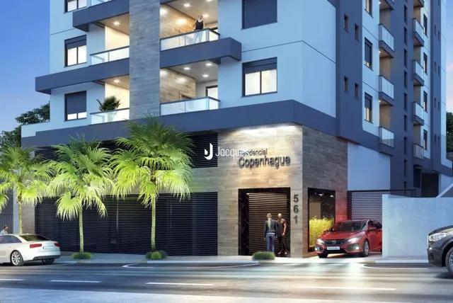 Fachada moderna de um prédio residencial em Lajeado, Brasil.