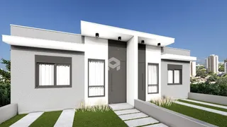 Fachada moderna de uma casa residencial em Lajeado, Brasil.