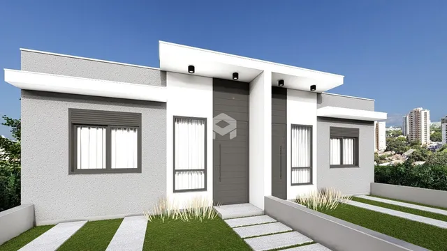 Fachada moderna de uma casa residencial em Lajeado, Brasil.