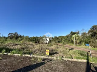 Vista da propriedade com vegetação e área pavimentada.