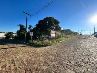 Vista de uma rua pavimentada em Lajeado, Brasil, com vegetação ao lado.
