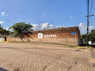 Parede de tijolos de uma propriedade em Lajeado, Brasil.