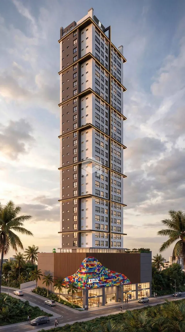 Fachada de um edifício residencial moderno em Lajeado, Brasil.