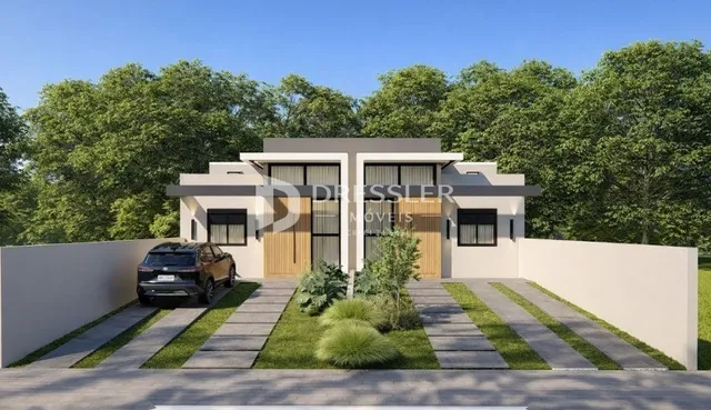 Fachada de uma casa moderna em Lajeado, Brasil.