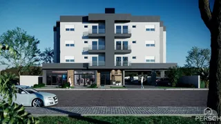 Fachada de um prédio residencial moderno com varandas em Lajeado, Brasil.