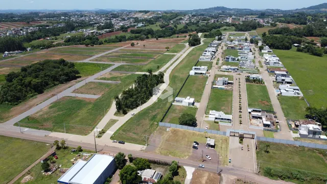 Vista aérea de um loteamento em Lajeado, Brasil.