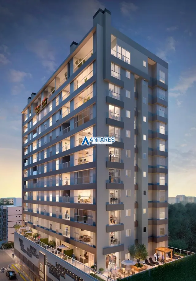 Fachada moderna de um edifício residencial em Lajeado, Brasil.