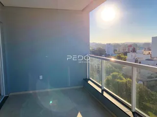 Vista panorâmica da paisagem urbana de Lajeado a partir de uma varanda.