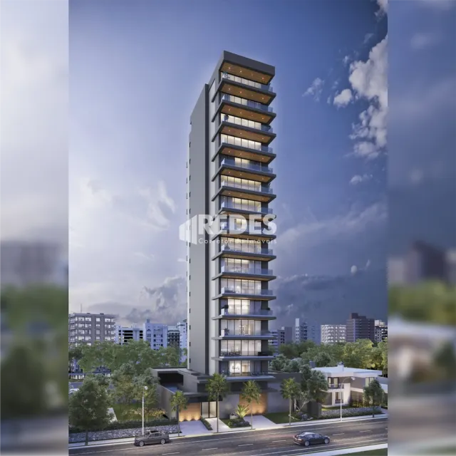 Fachada de um edifício residencial moderno em Lajeado, Brasil.