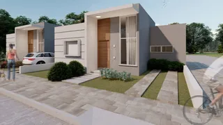 Fachada moderna de uma casa em Lajeado, Brasil.