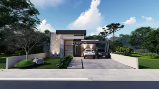 Fachada moderna de uma residência em Lajeado, Brasil, com jardim e paisagismo.