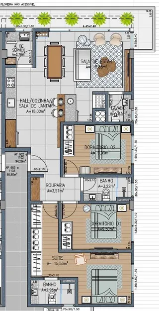 Planta baixa de uma residência mostrando a disposição dos cômodos.