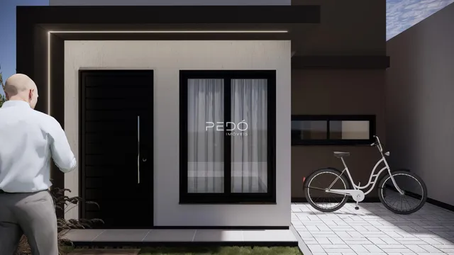 Fachada moderna de uma residência em Lajeado, Brasil.