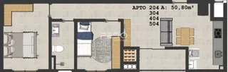 Planta baixa de um apartamento em Lajeado, Brasil.