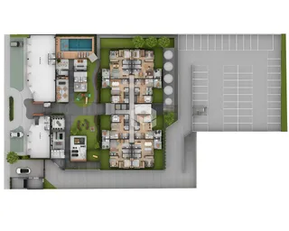 Planta baixa de um imóvel residencial em Lajeado, Brasil.