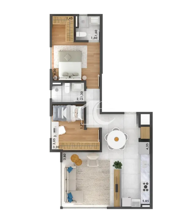 Apartamento com 2 dormitórios, foto 5