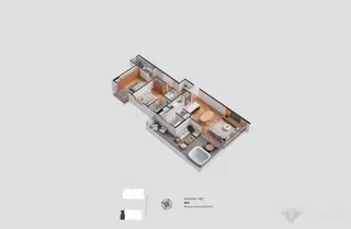 Renderização 3D de um ambiente interno de uma propriedade em Lajeado.