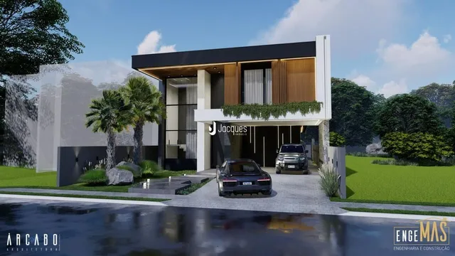 Fachada moderna de uma residência em Lajeado, Brasil.