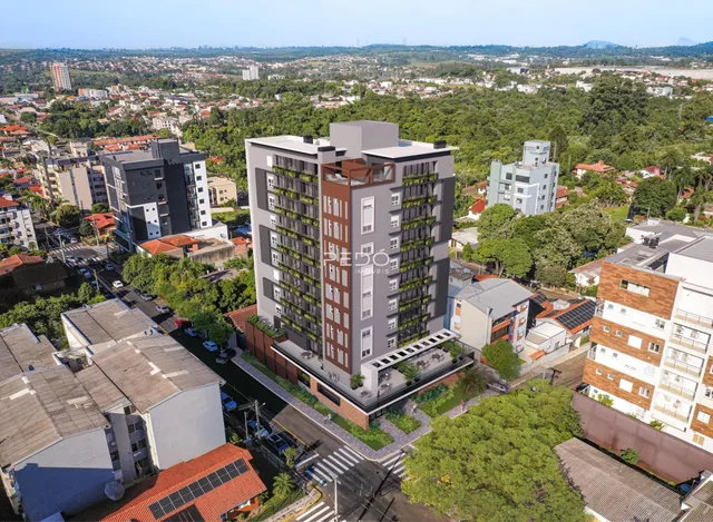 Vista aérea de um edifício residencial em Lajeado, Brasil.