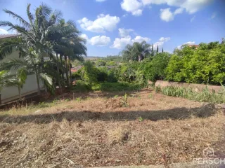 Vista de um terreno aberto com vegetação seca sob um céu azul claro.