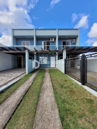 A fachada de uma residência em Lajeado, Brasil.