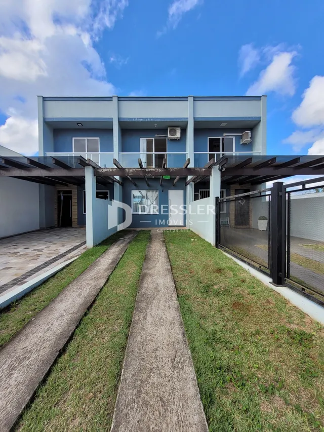 A fachada de uma residência em Lajeado, Brasil.