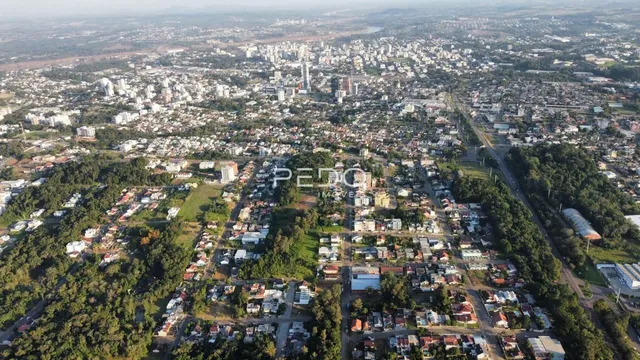 Vista aérea de uma área residencial em Lajeado, Brasil.