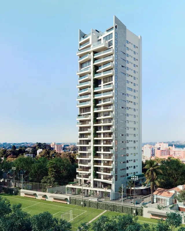 Fachada de um prédio residencial alto em Lajeado, Brasil.