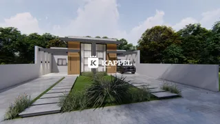 Fachada moderna de uma residência com revestimento em madeira e paisagismo.