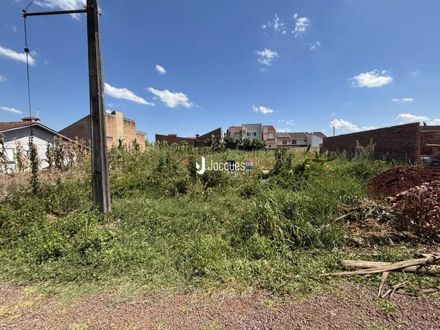 Vista externa de terreno com vegetação densa e estruturas ao fundo.