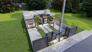 Vista externa de uma residência moderna em Lajeado.