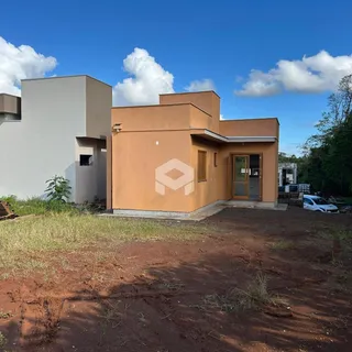Fachada de uma residência moderna em Lajeado, Brasil.