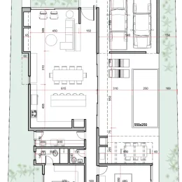 Planta baixa de um imóvel residencial mostrando a disposição dos cômodos.
