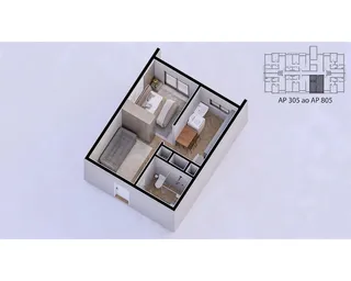 Apartamento com 1 dormitório, foto 3