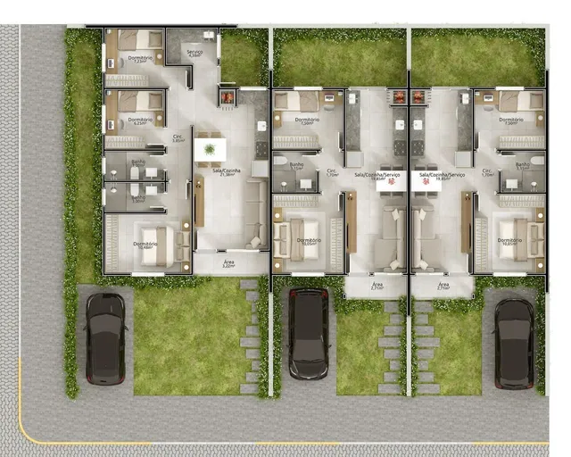 Casa geminada com 3 dormitórios