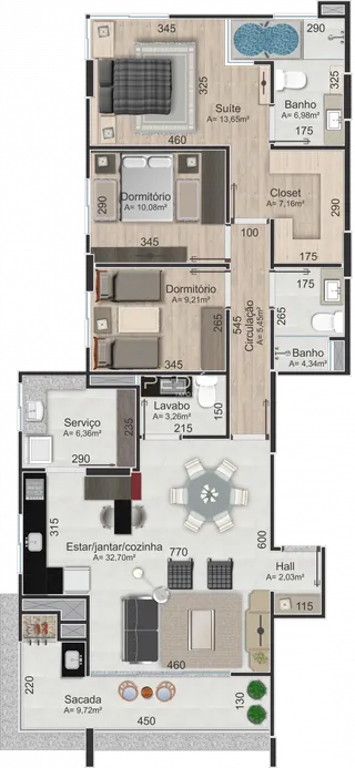 Apartamento com 3 dormitórios, foto 21