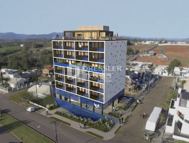 Fachada de um prédio residencial em Lajeado, Brasil.